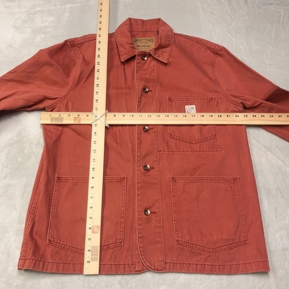Vintage GAP Work Force Jacket Men's Large Red Chore Barn Coat Unlined Field - Picture 5 of 5